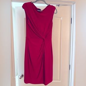 Ralph Lauren, red, dress with side knot detail